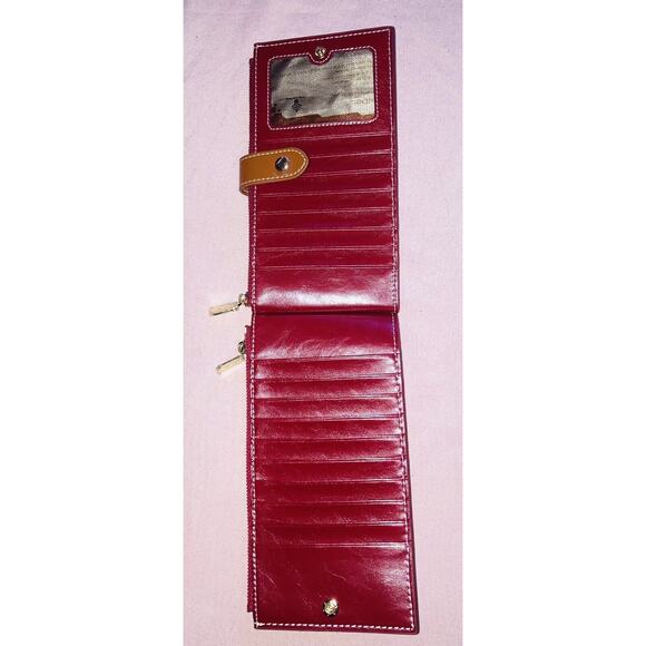 ANDOILT Womens Genuine Leather Cowhide RED Wallet RFID Blocking Bifold Design - Picture 3 of 14